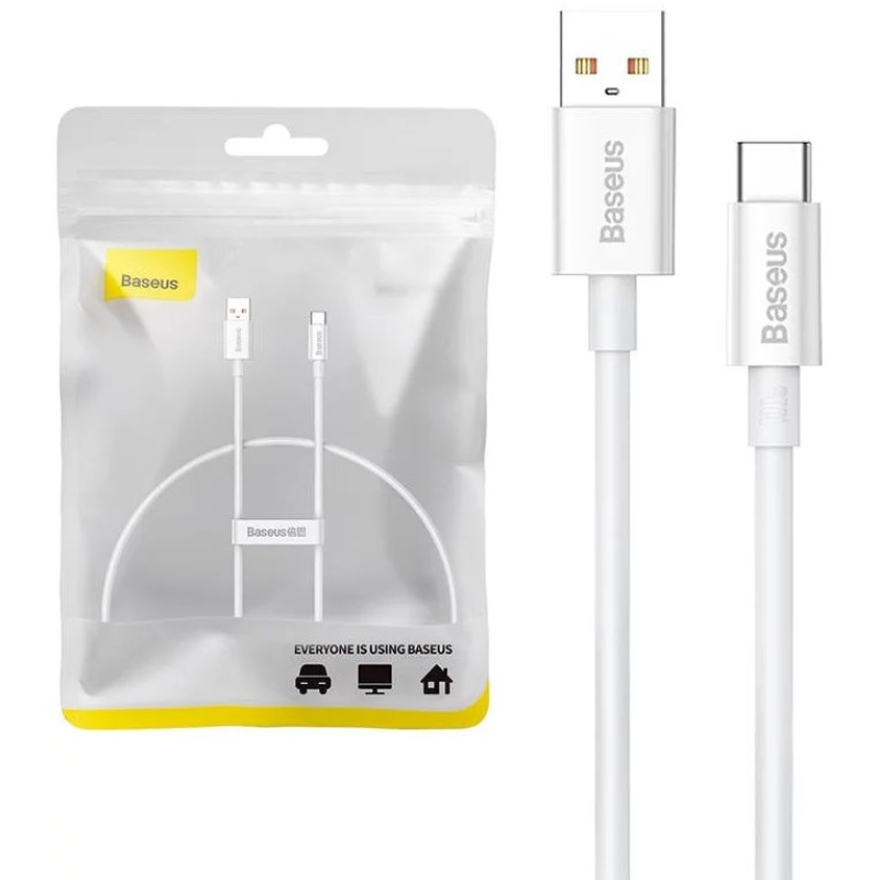 Baseus Superior Series Gyors töltő kábel USB - USB-C 100W 0.25m Hold Fehér
