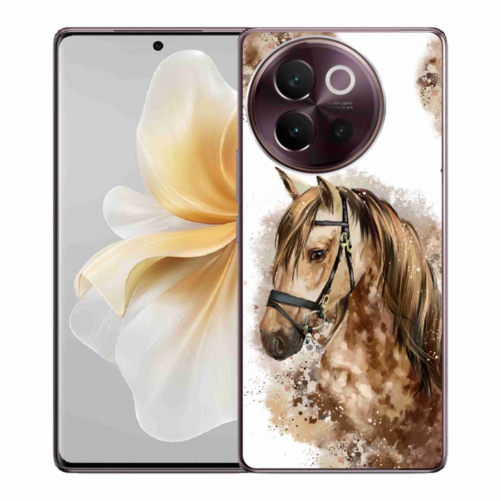 Gél borító mmCase a Vivo V40 Lite 5G készülékhez - barna rajzfilm ló