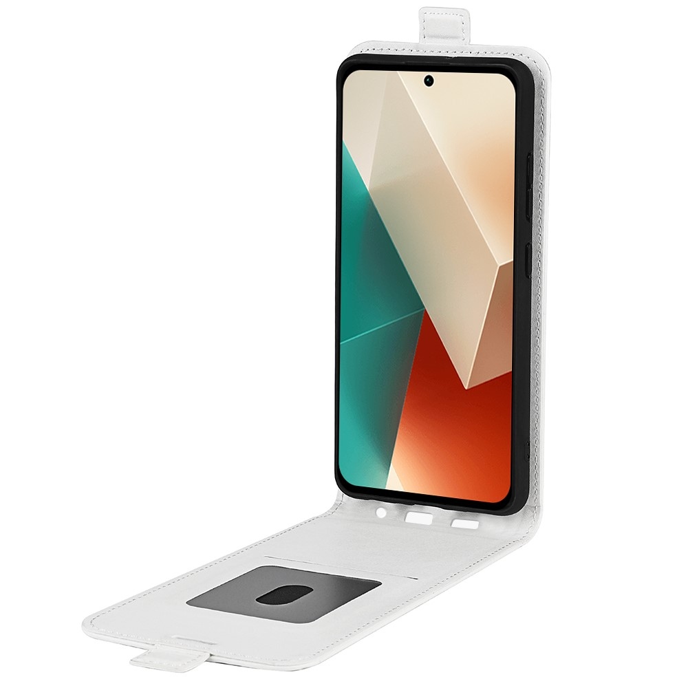 Függőleges flip tok Xiaomi Redmi Note 13 5G-hez - fehér