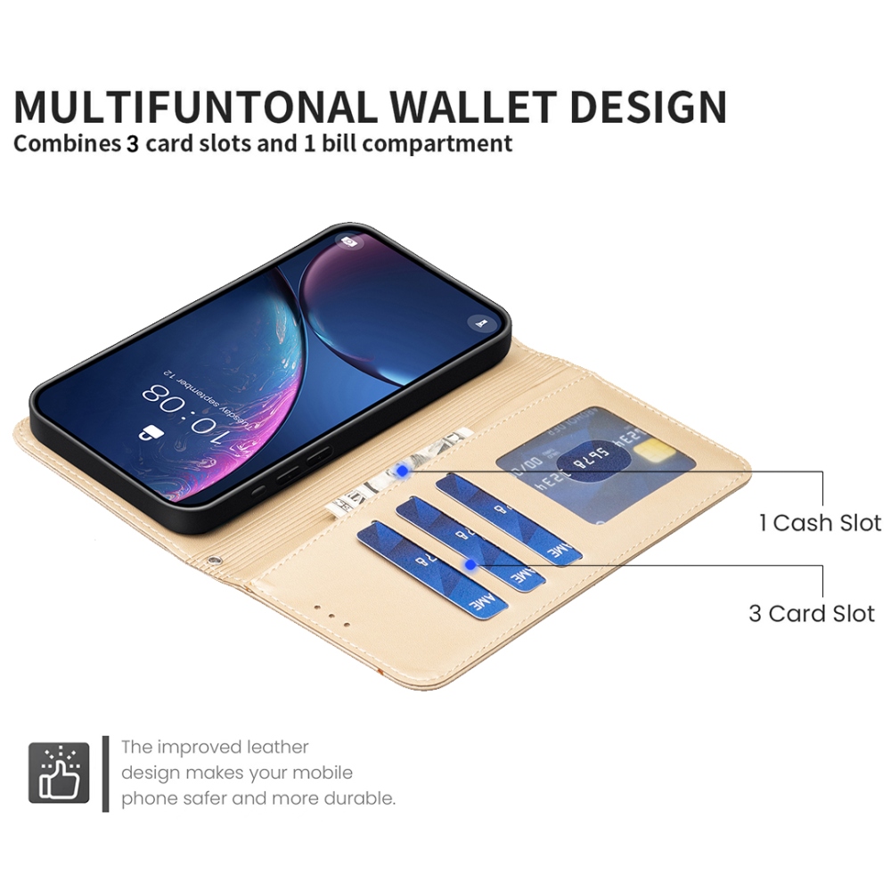 Clover könyv tok iPhone 17 Pro Max készülékhez - arany színben