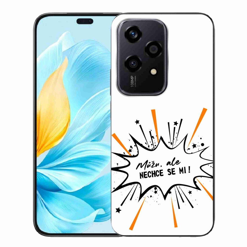 Gél borító mmCase a Honor 200 Lite 5G számára - vicces szöveg 11 fehér háttér