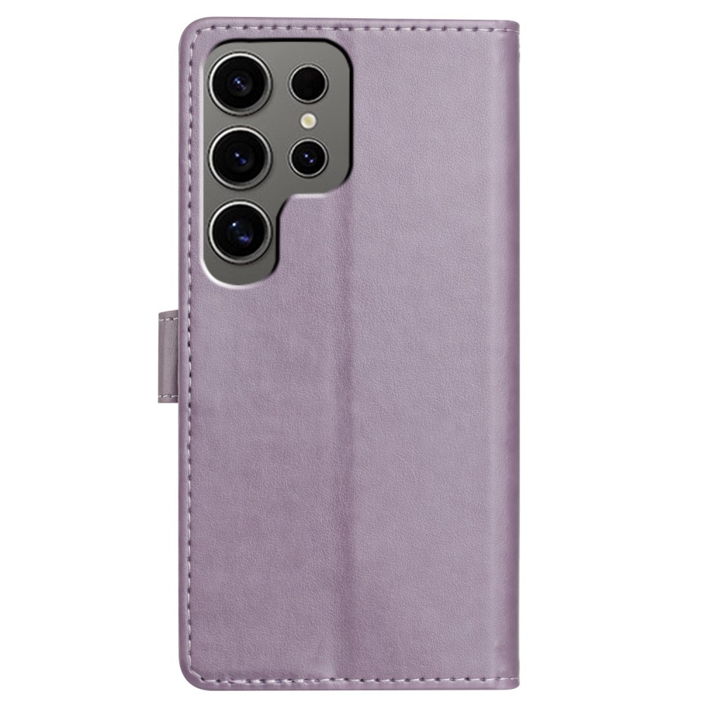 Vérrögök könyv tok Samsung Galaxy S25 Ultra készülékhez - lila