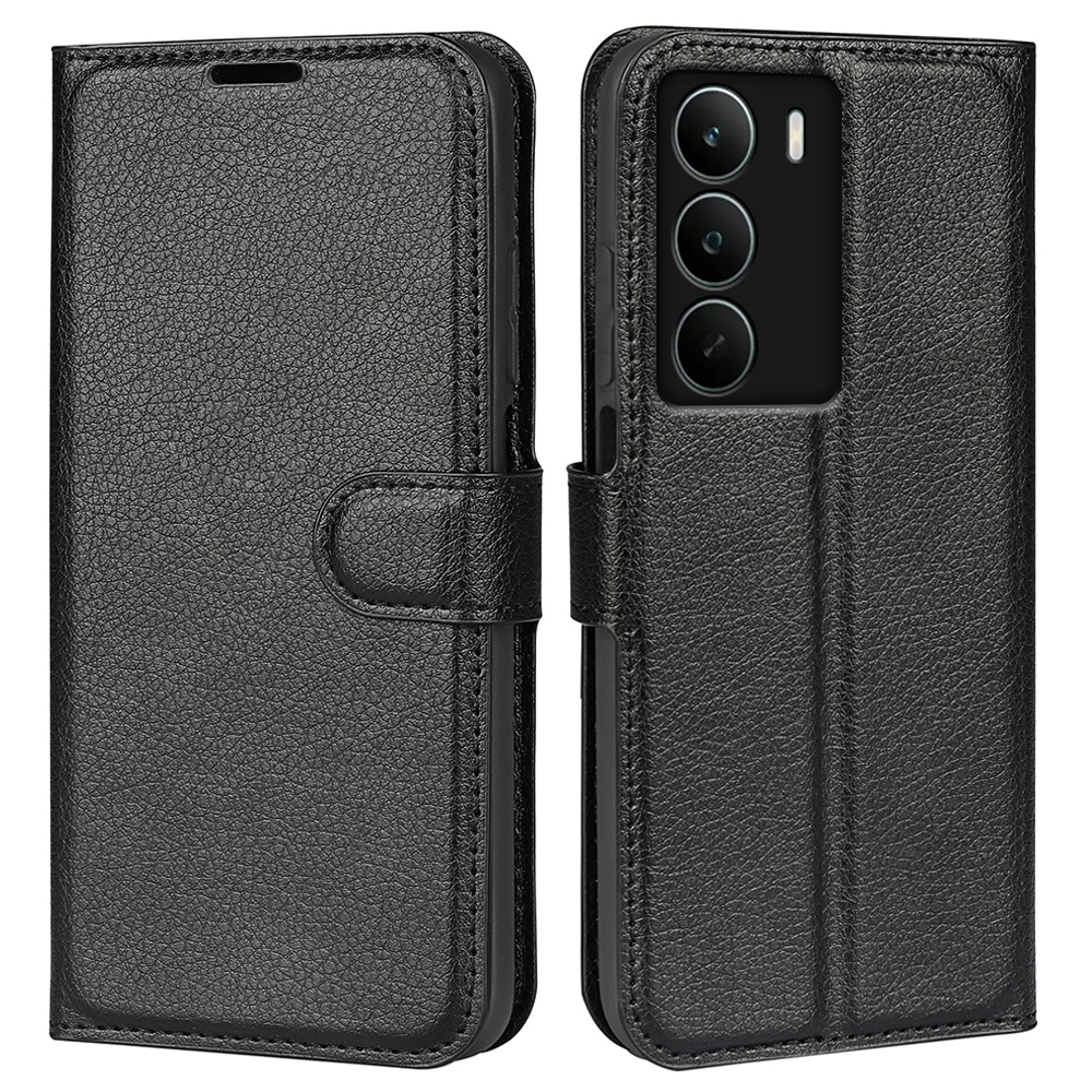 Litchi könyvtáska a Realme C71 készülékhez - fekete