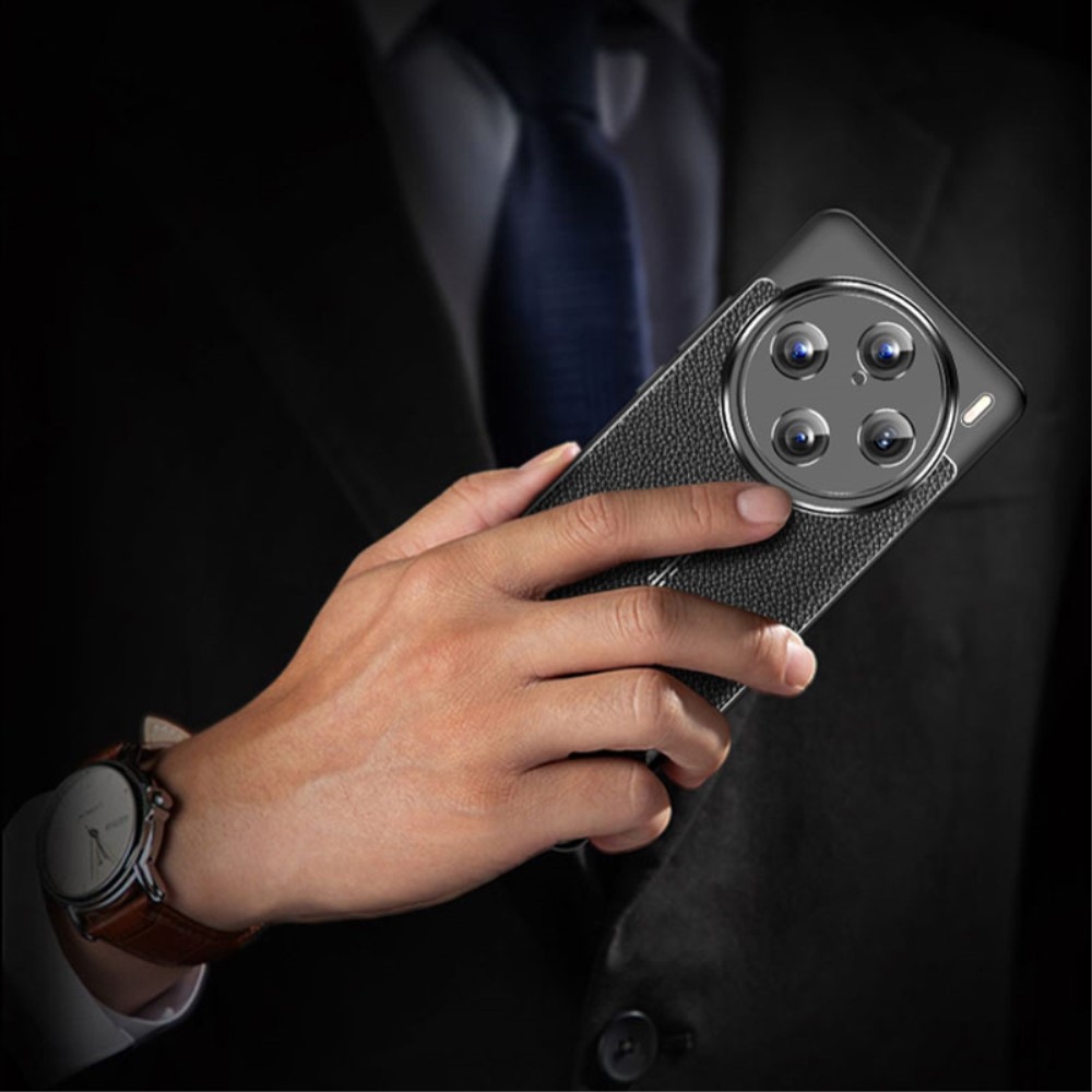 Litchi tartós zselés tok a Vivo X100 Pro 5G készülékhez - fekete