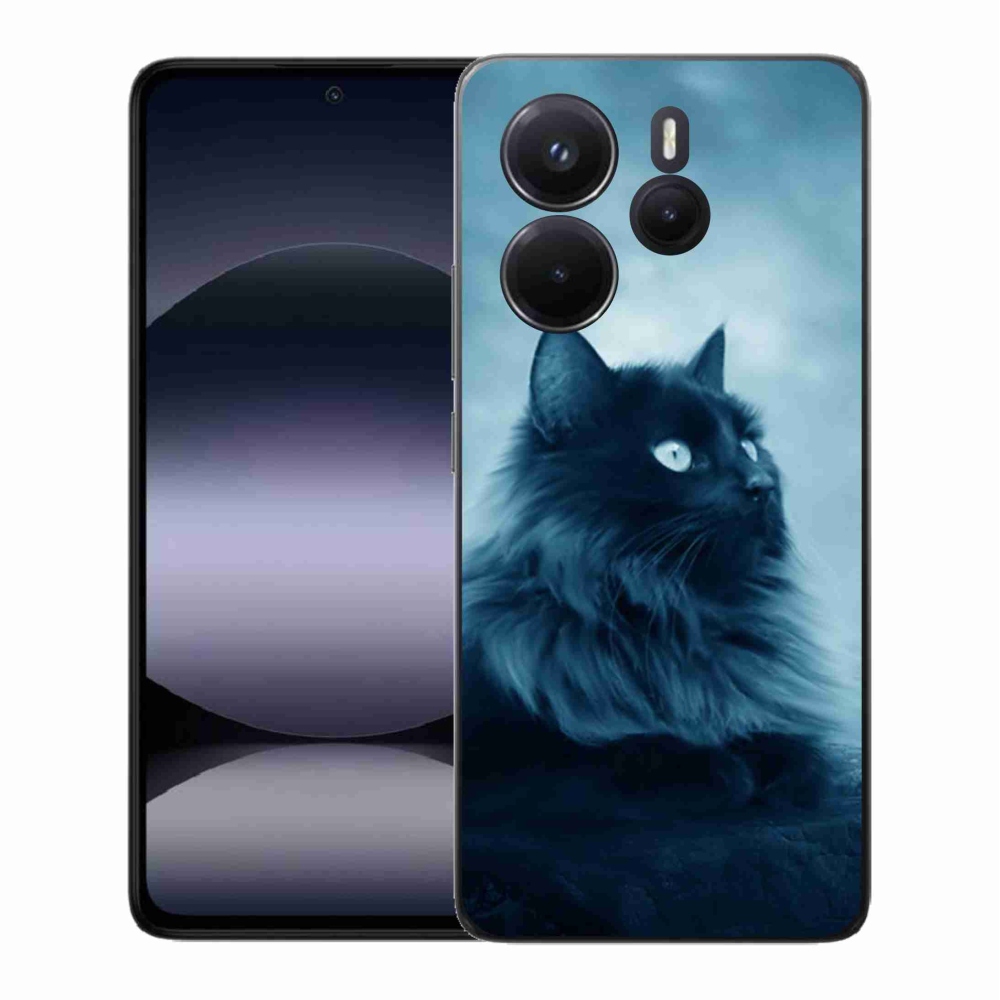 Gél borítás mmCase a Xiaomi Redmi Note 14-hez - fekete macska 1