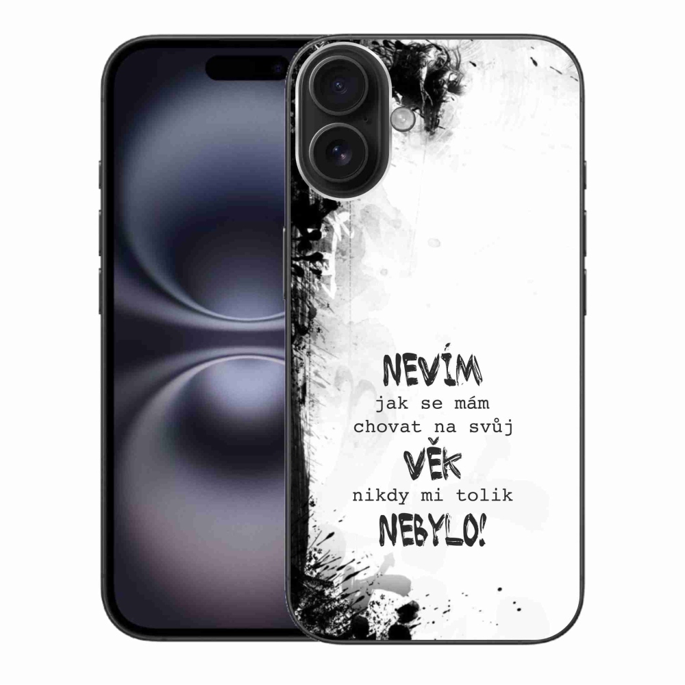 Gél borítás mmCase iPhone 16 Plus készülékhez - vicces szöveg 14 fehér háttér