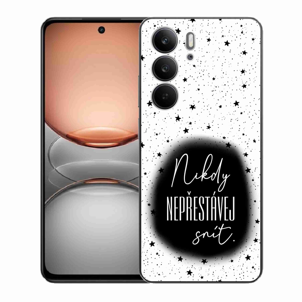 Gél borító mmCase a Realme C75 készülékhez - idézet 1 fekete-fehér háttérrel