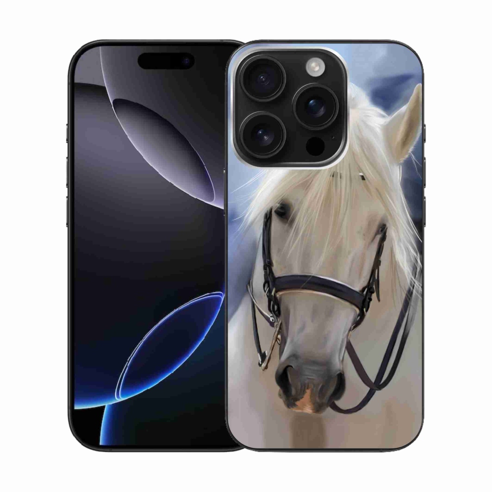 Gél borítás mmCase iPhone 16 Pro készülékhez - fehér ló