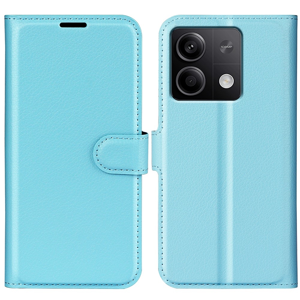 Litchi könyv tok Xiaomi Redmi Note 13 5G-hez - kék