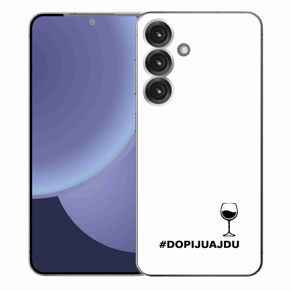 Gél borítás mmCase Samsung Galaxy S25+ készülékhez - bor motívum fehér alapon