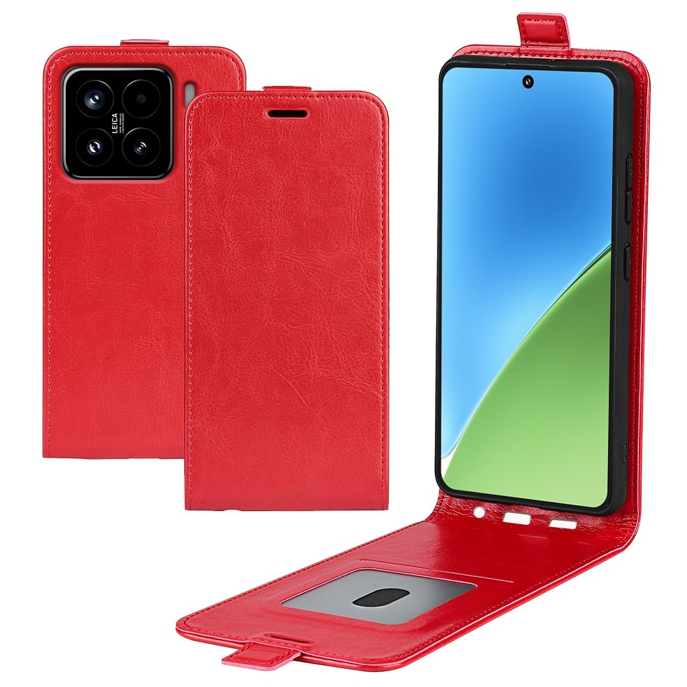 Függőleges könyvtáska Xiaomi 15-öshöz - piros