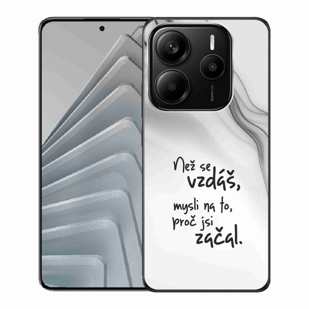 Gél borítás mmCase a Xiaomi Redmi Note 14 5G - idézet 2 fehér háttérrel