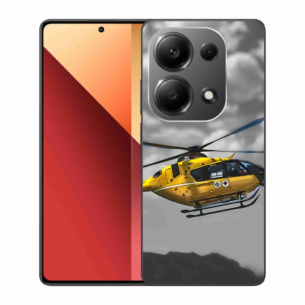 Zselés borítás mmCase a Xiaomi Redmi Note 13 Pro 4G/Poco M6 Pro - sárga helikopterhez
