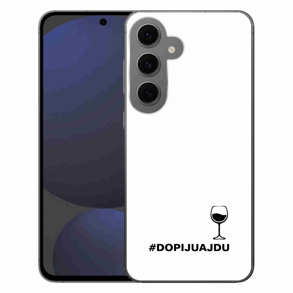 Gél borítás mmCase Samsung Galaxy S24 FE készülékhez - bor motívum fehér alapon