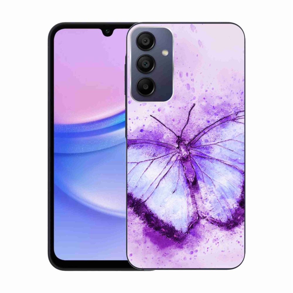 Gél védőhuzat mmCase Samsung Galaxy A15 4G/5G - lila pillangó