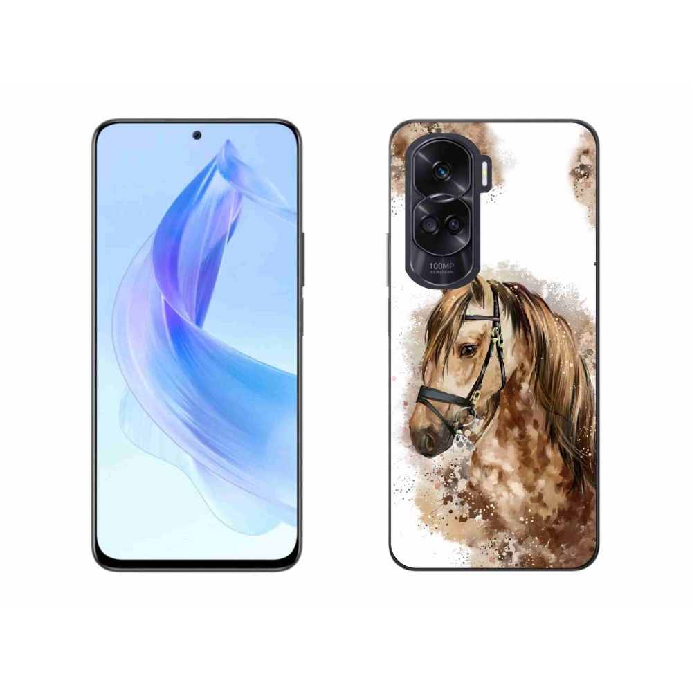 Zselés borítás mmCase a Honor 90 Lite készülékhez - barna rajzfilm ló