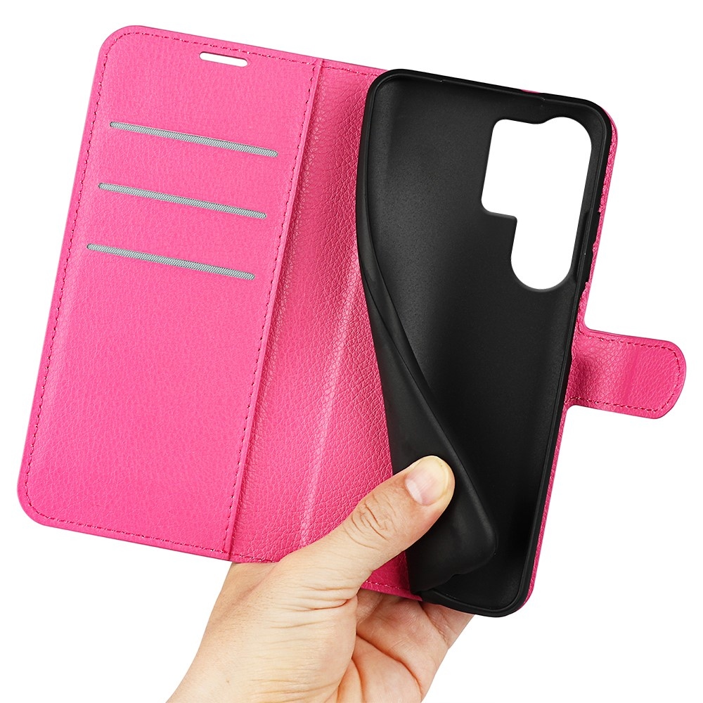 Litchi könyv tok Samsung Galaxy S25 Ultra készülékhez - rózsaszínű