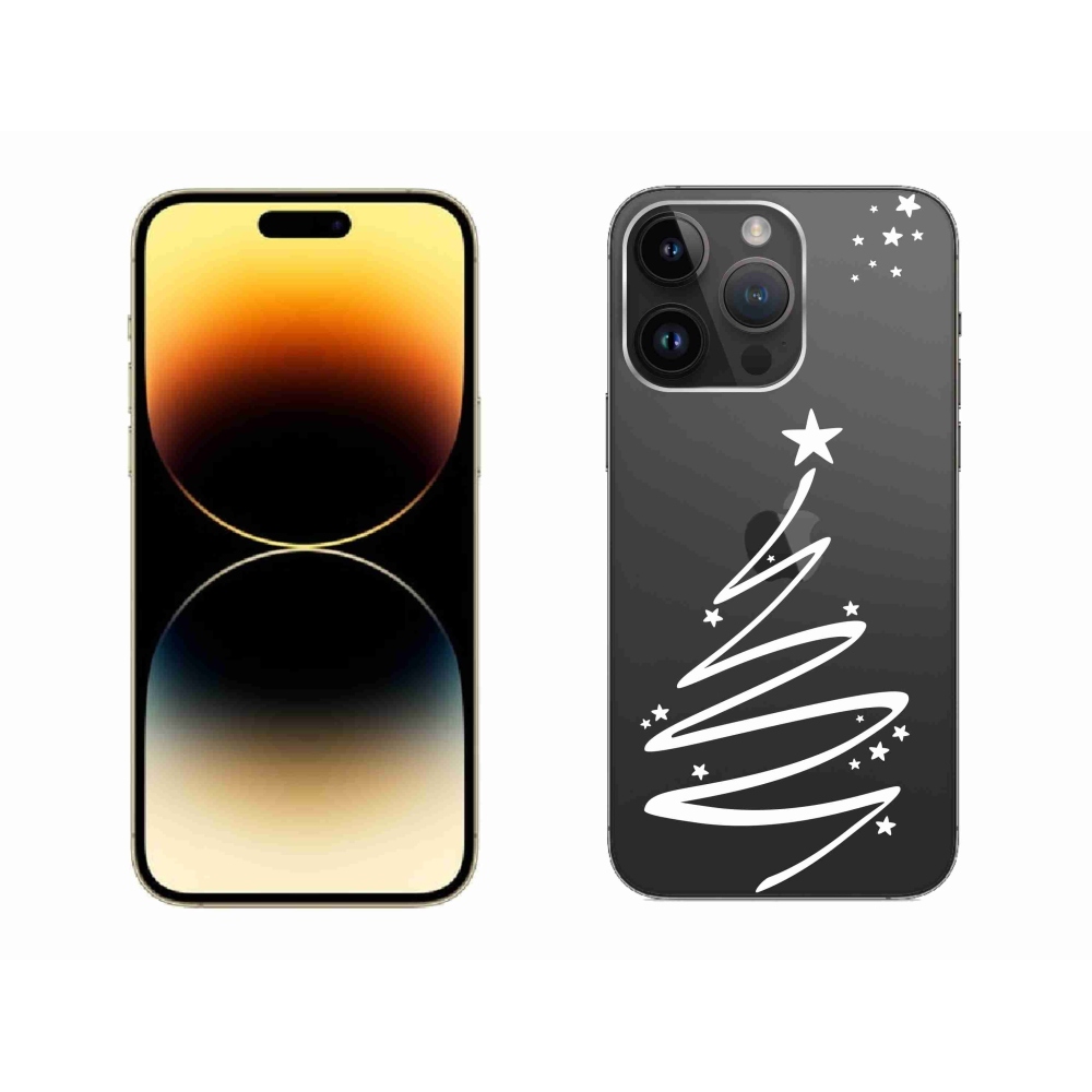 Gél borítás mmCase iPhone 14 Pro Max készülékhez - fehér fa átlátszó háttéren