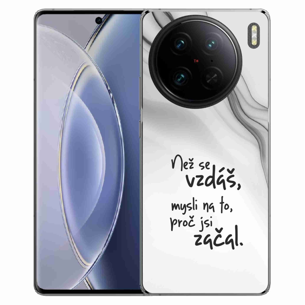 Zselés borítás mmCase a Vivo X90 Pro - Quote 2 fehér háttéren