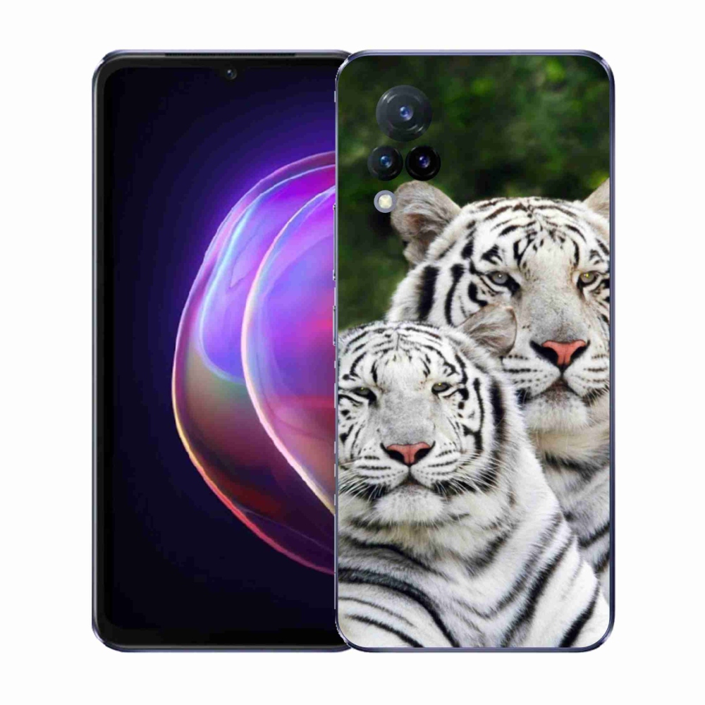 Gél borítás mmCase a Vivo V21 4G/5G készülékhez - fehér tigrisek
