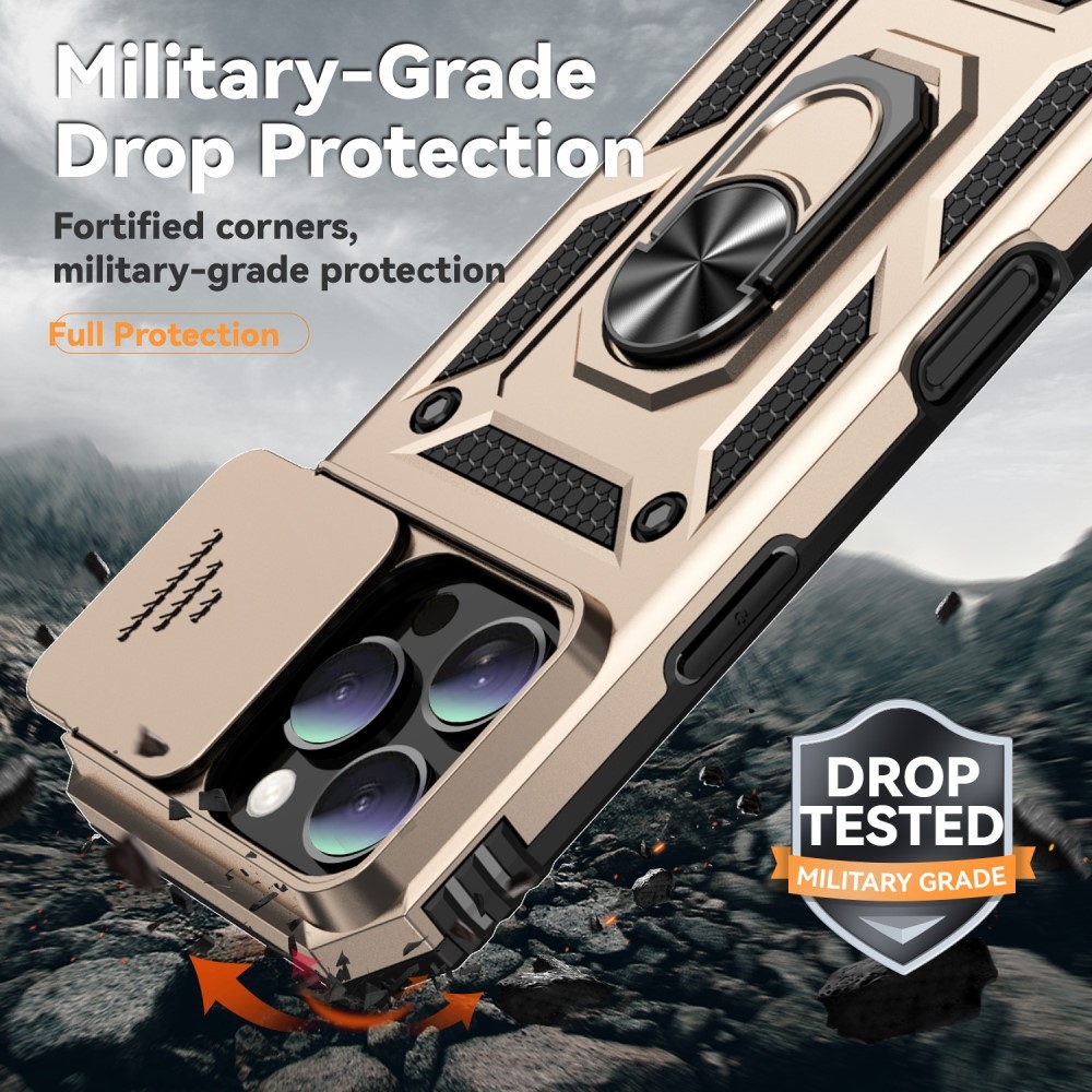 Tartós csúszásálló borítás iPhone 16 Pro készülékhez - arany színben