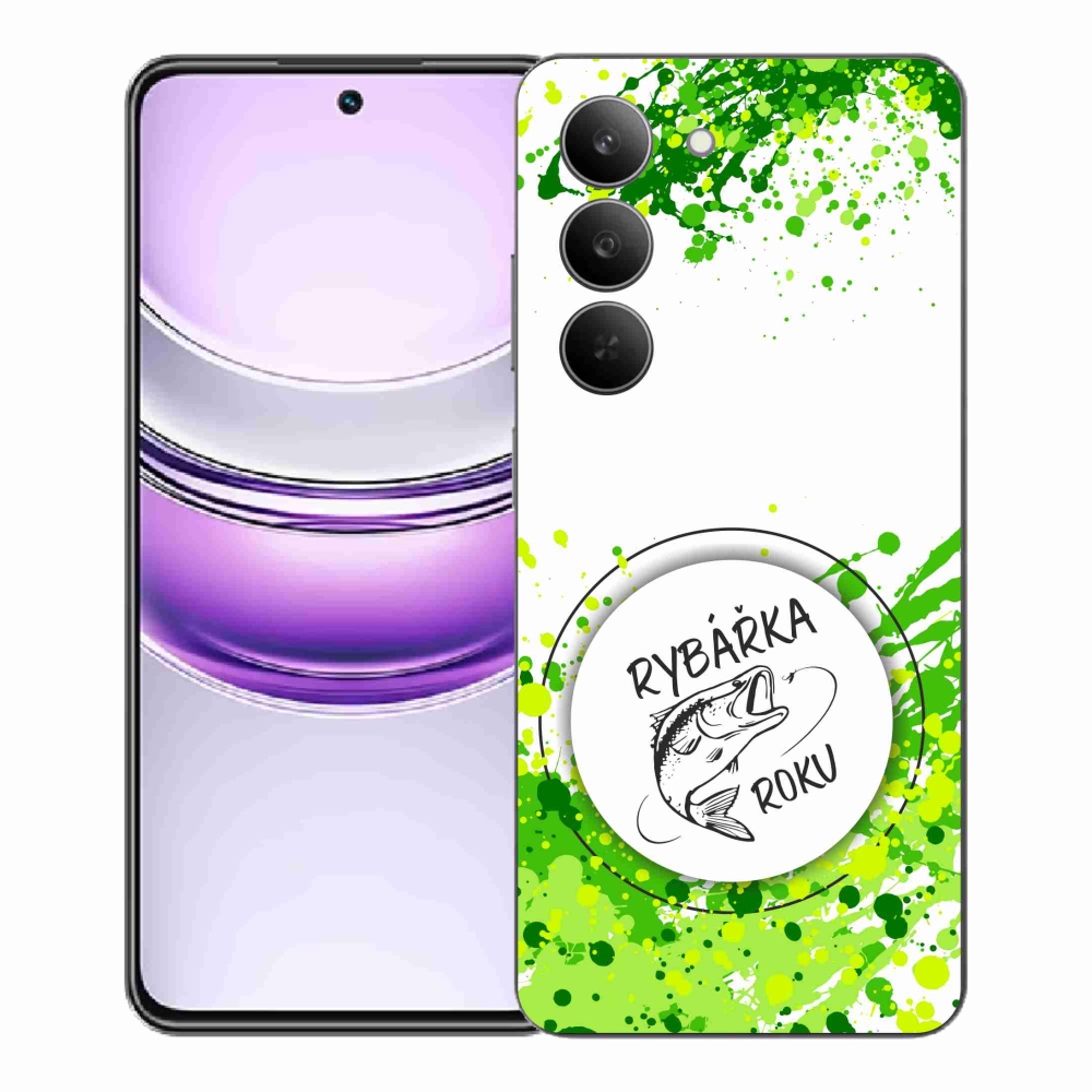 Gél borító mmCase a Realme 14x 5G-n - az év halásznője fehér háttérrel