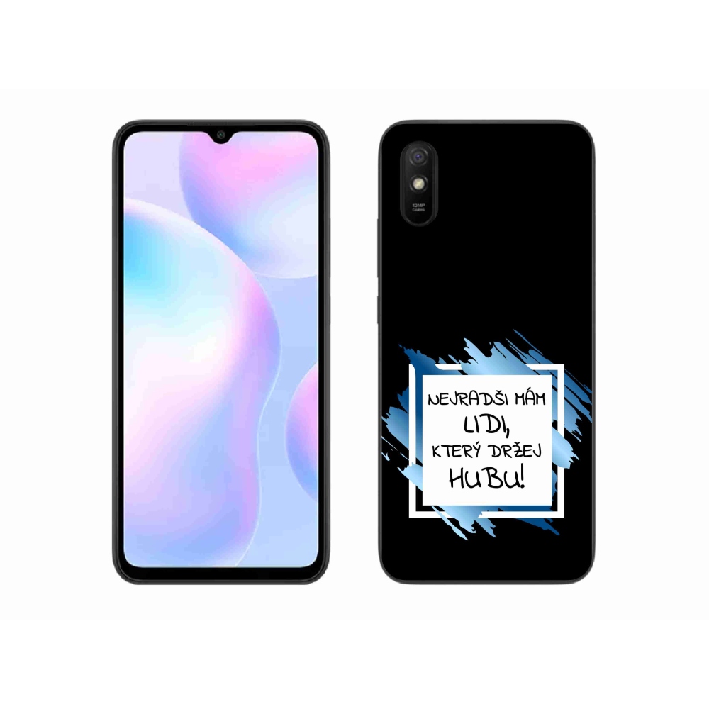 Gél borító mmCase a Xiaomi Redmi 9A - vicces szöveg 7 fehér és fekete háttérrel