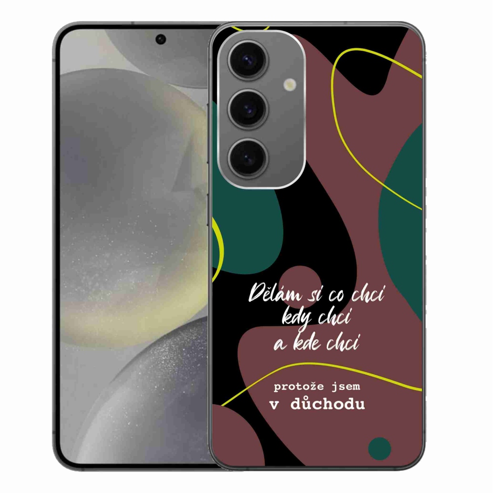 Gél borító mmCase Samsung Galaxy S24+ készülékhez - vicces szöveg 10 fekete háttér