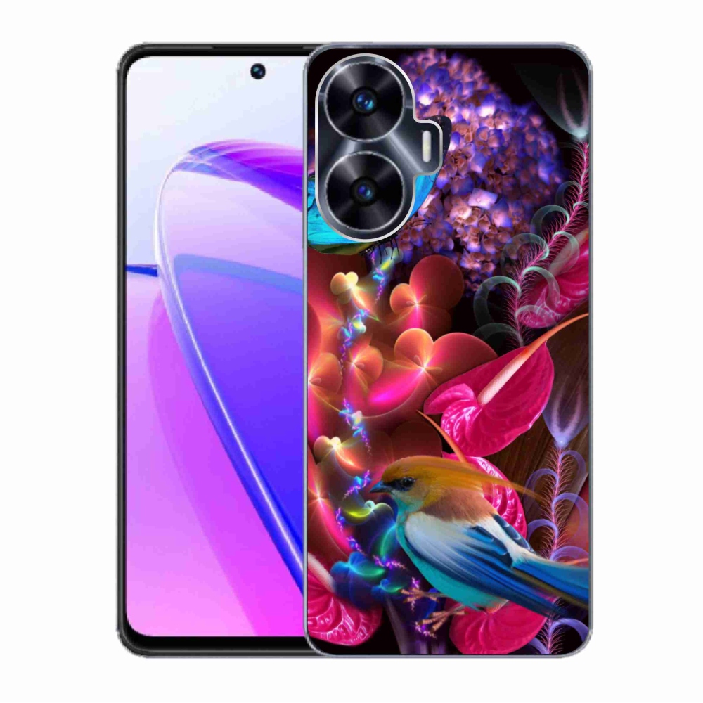 Gél borító mmCase a Realme C55 készülékhez - színes virágok