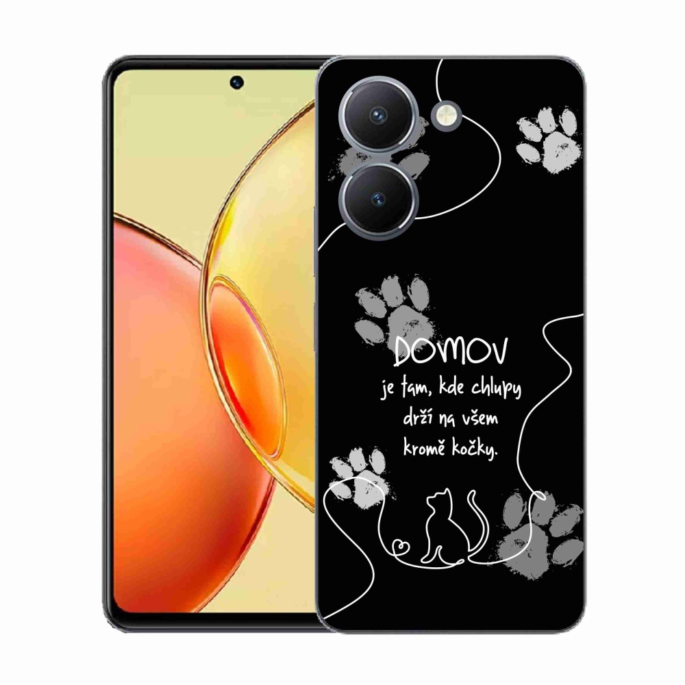 Gél borító mmCase a Vivo Y36-hoz - macska motívum fekete háttérrel