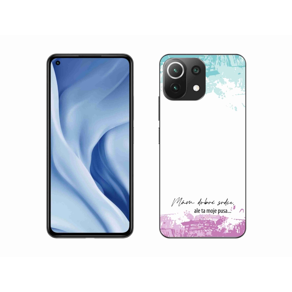 Gél borító mmCase a Xiaomi Mi 11 Lite 4G/5G-hez - vicces szöveg 3 fehér háttérrel