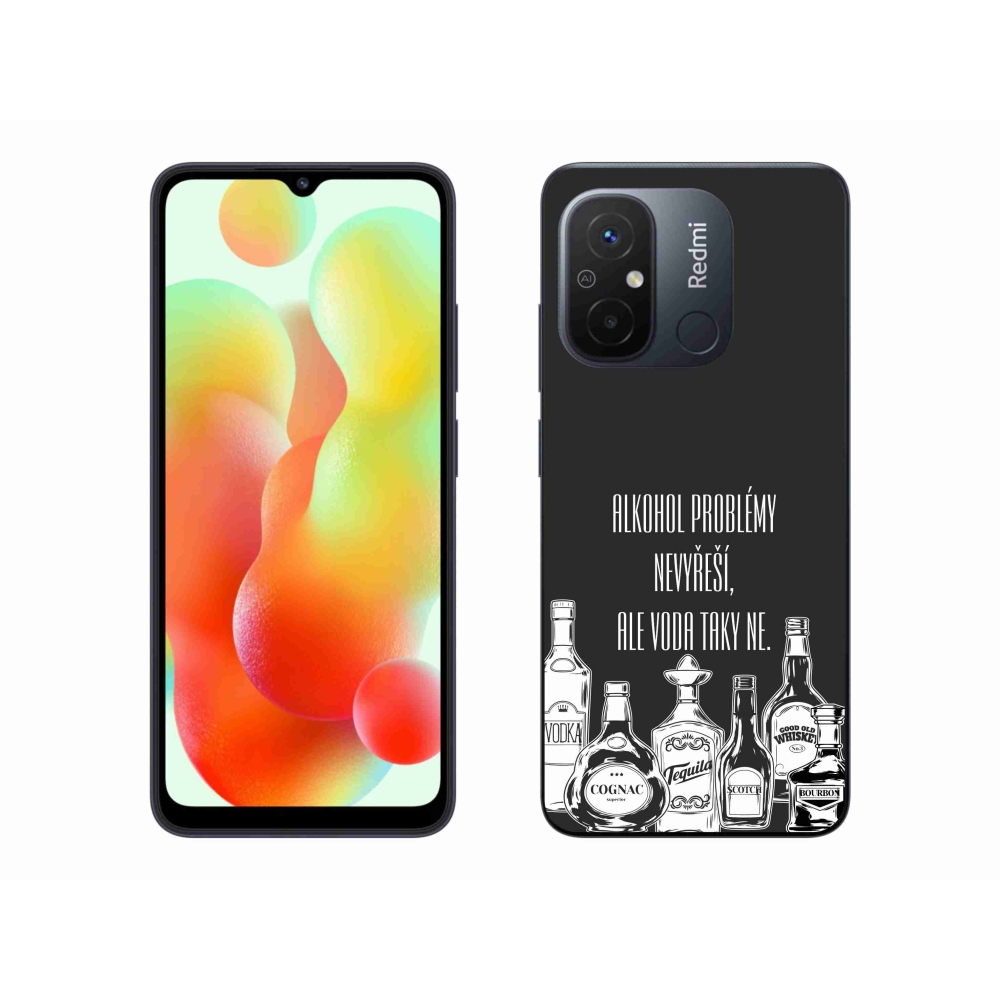 Gél borító mmCase a Xiaomi Redmi 12C-hez - vicces szöveg fekete háttérrel