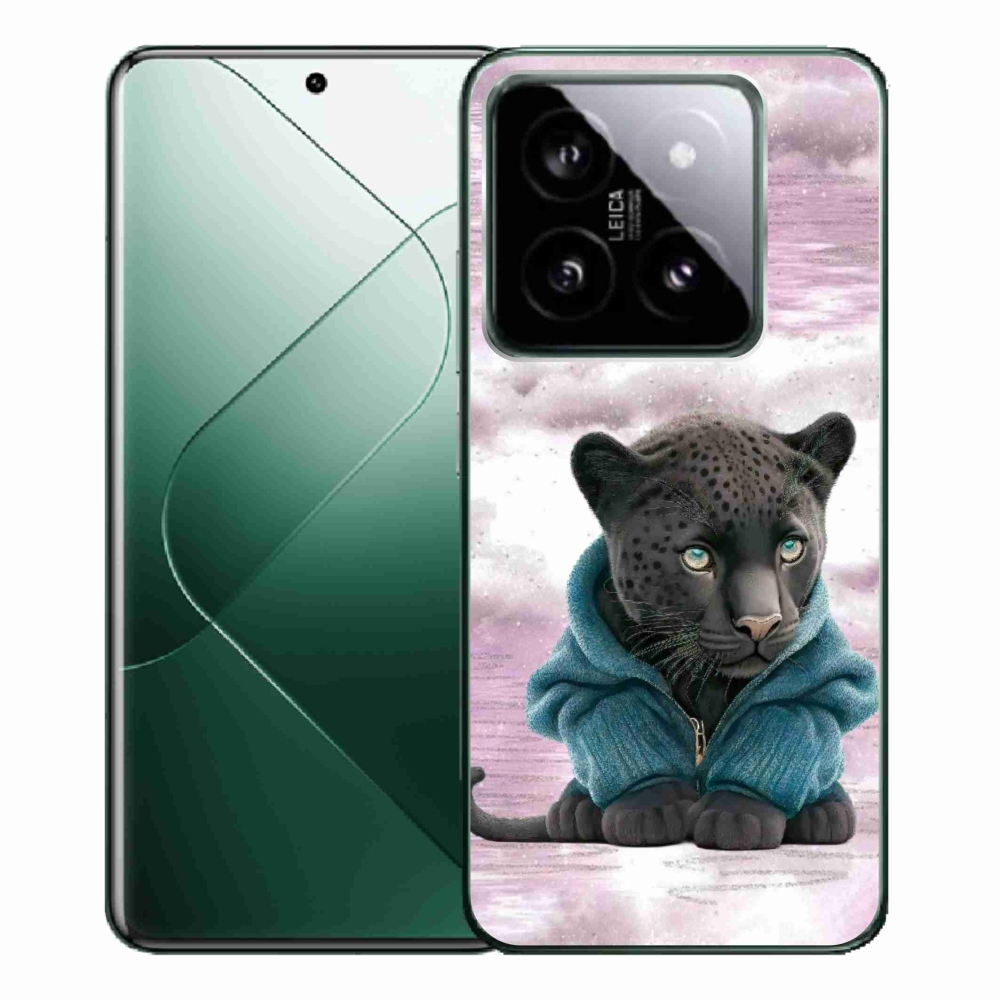 Gél borítás mmCase a Xiaomi 14 Pro-hoz - fekete párduc pulóverben