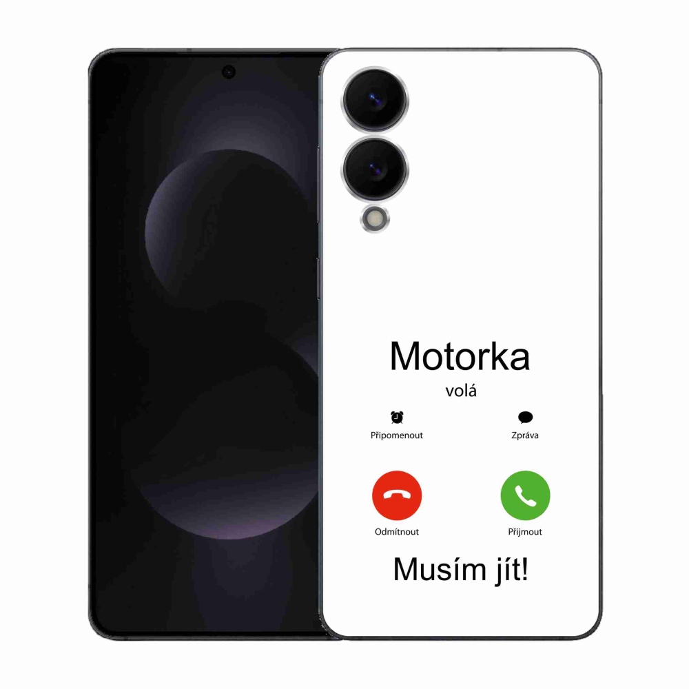 Gél borító mmCase Samsung Galaxy S25 Edge - motoros hívások fehér háttérrel