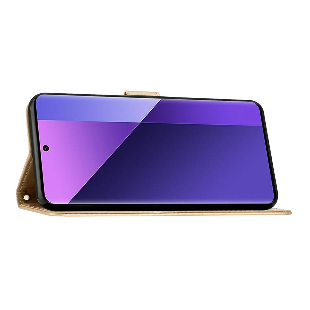 Virágok könyv tok a Honor Magic 7 Pro 5G-hez - arany színben