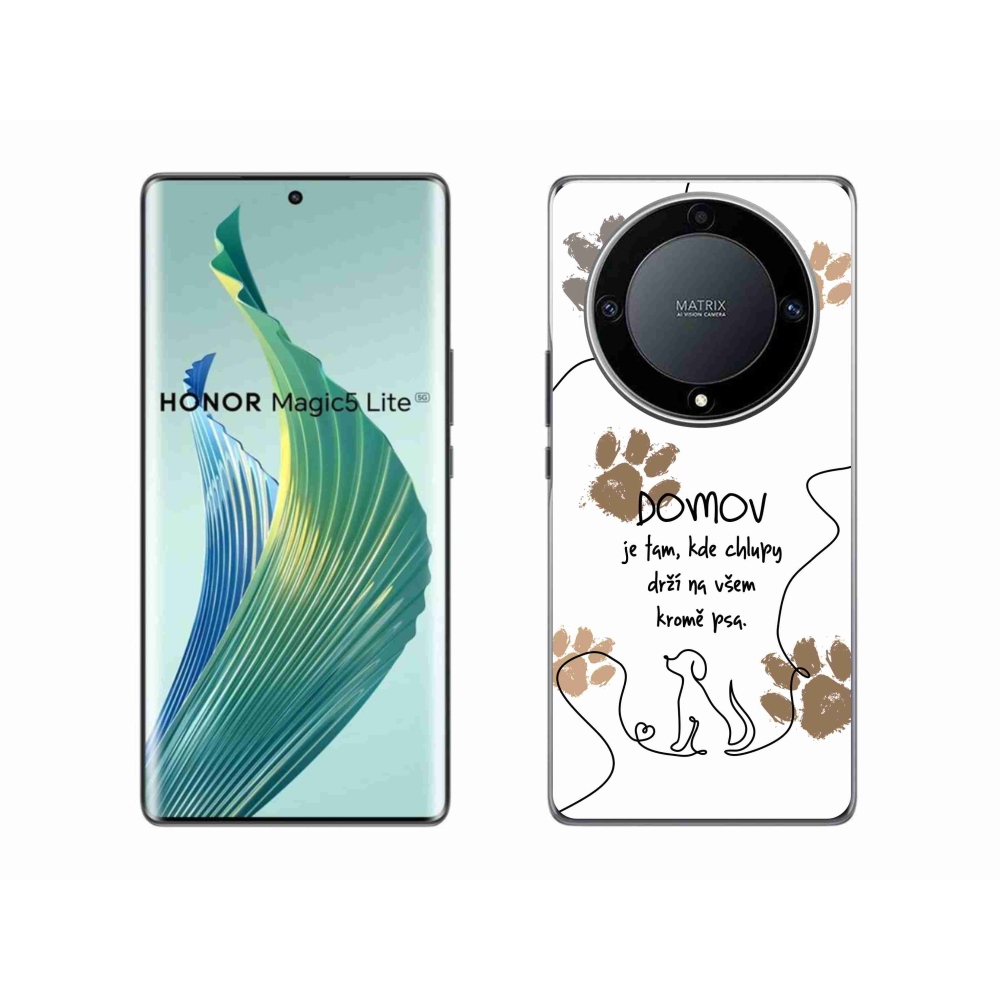 Gél borító mmCase a Honor Magic 5 Lite 5G készülékhez - kutya motívum fehér háttérrel