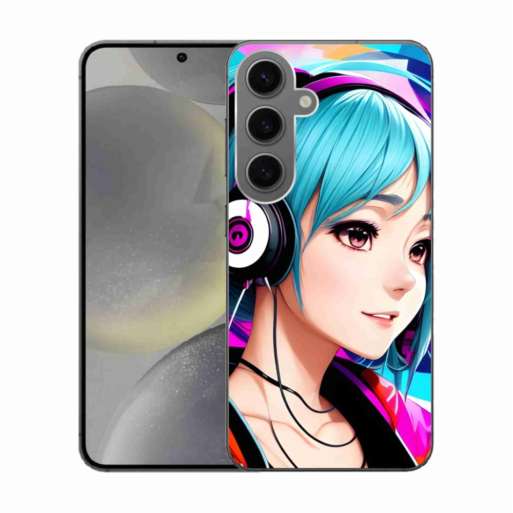 Gél borítás mmCase Samsung Galaxy S24 - lány fejhallgatóval