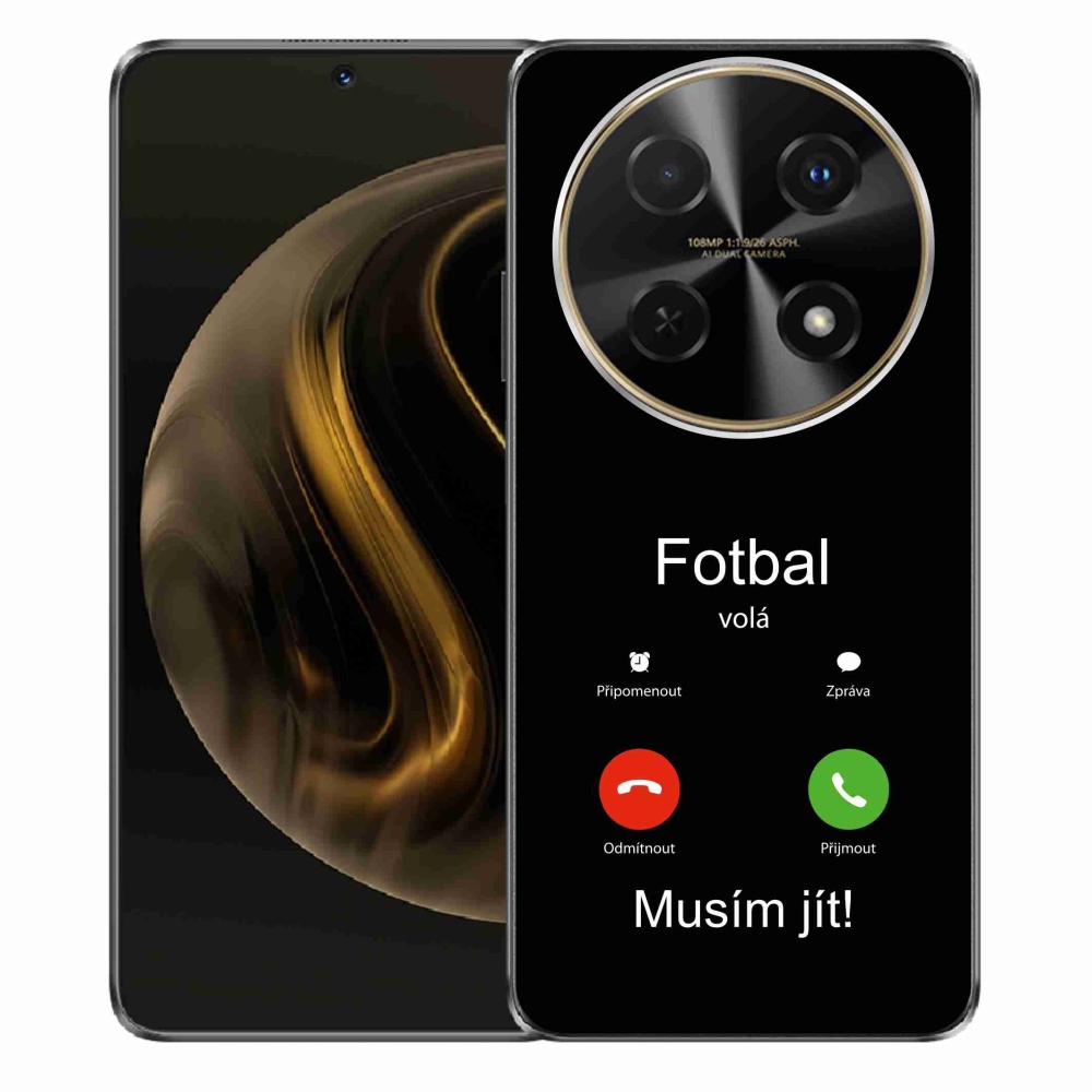 Gél borító mmCase a Huawei Nova 12i - futball hívások fekete háttérrel