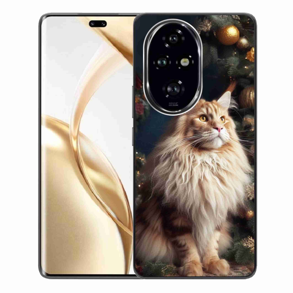 Zselés borítás mmCase a Honor 200 Pro 5G számára - macska a fánál