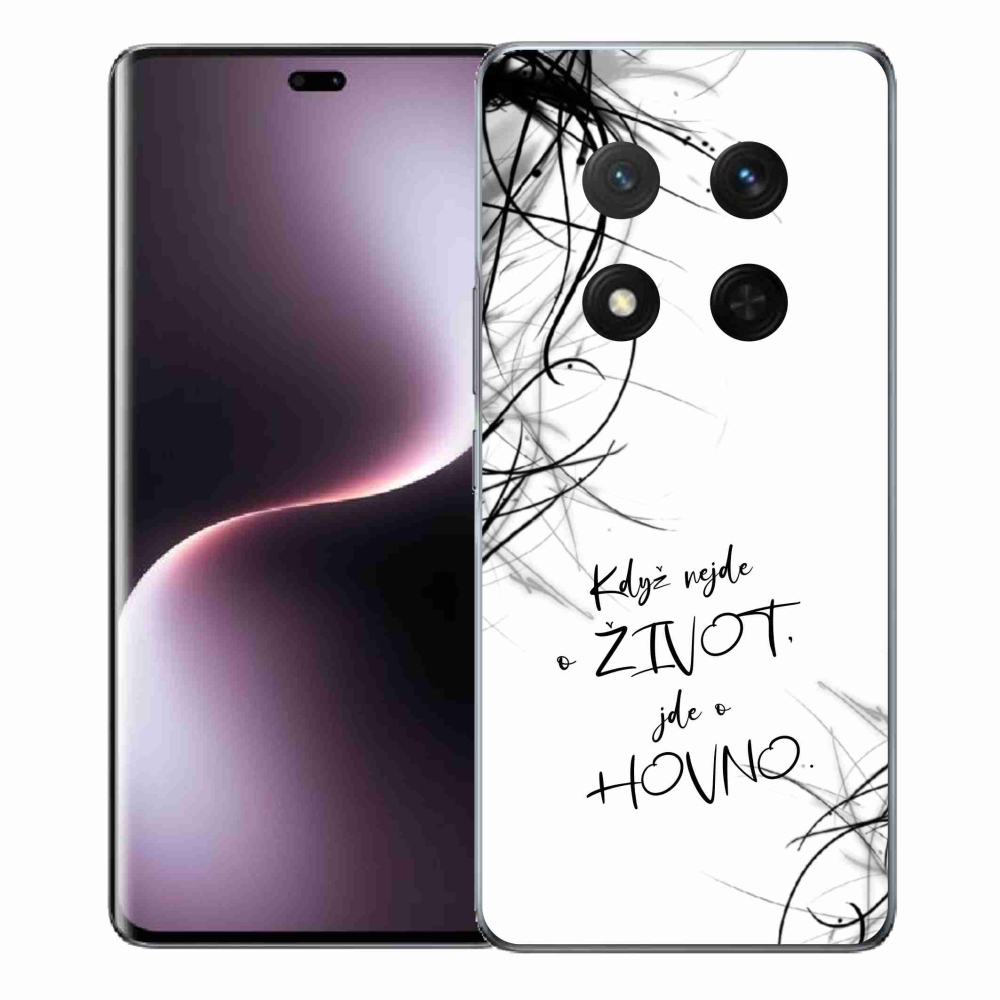Gél borító mmCase a Honor Magic 7 Lite 5G készülékhez - vicces szöveg 16 fehér háttér