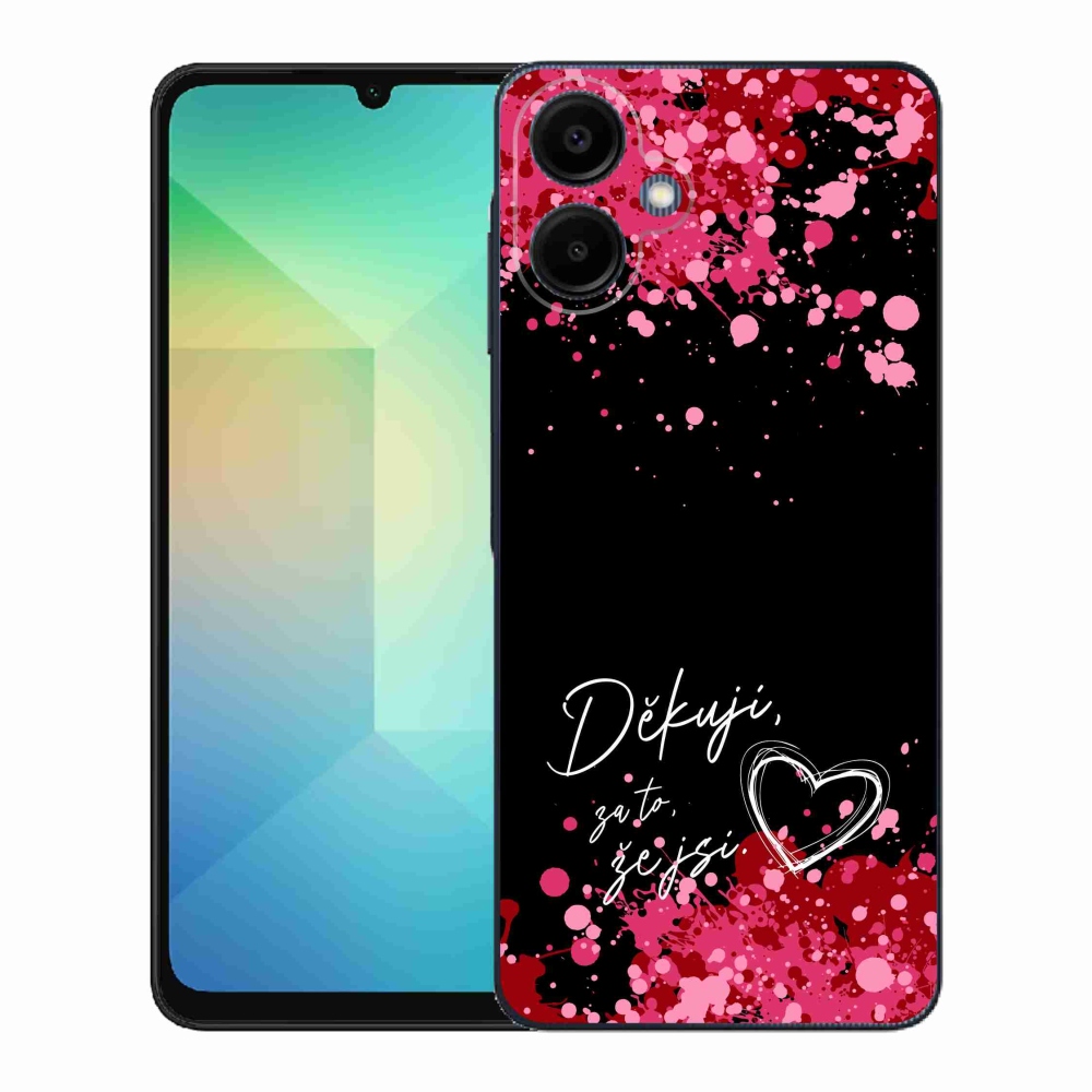 Gél borító mmCase Samsung Galaxy A06 4G - szöveg szerelemben 2 fekete háttérrel