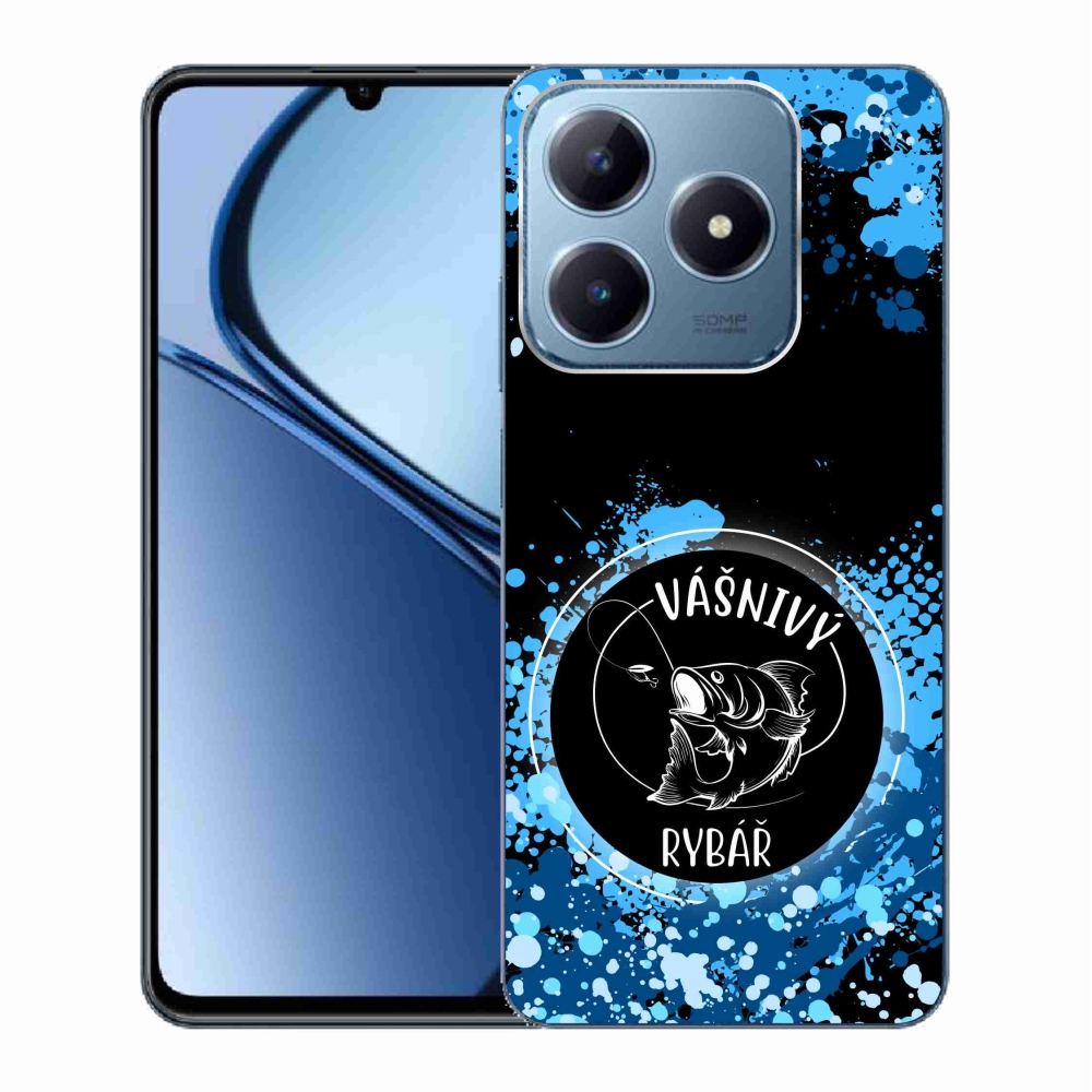 Gél borító mmCase a Realme C63 készülékhez - szenvedélyes halász fekete háttérrel