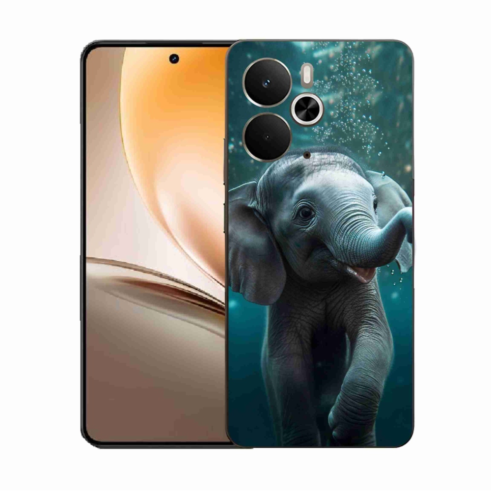 Zselés borítás mmCase a Realme 14 5G/14T 5G számára - elefánt a víz alatt