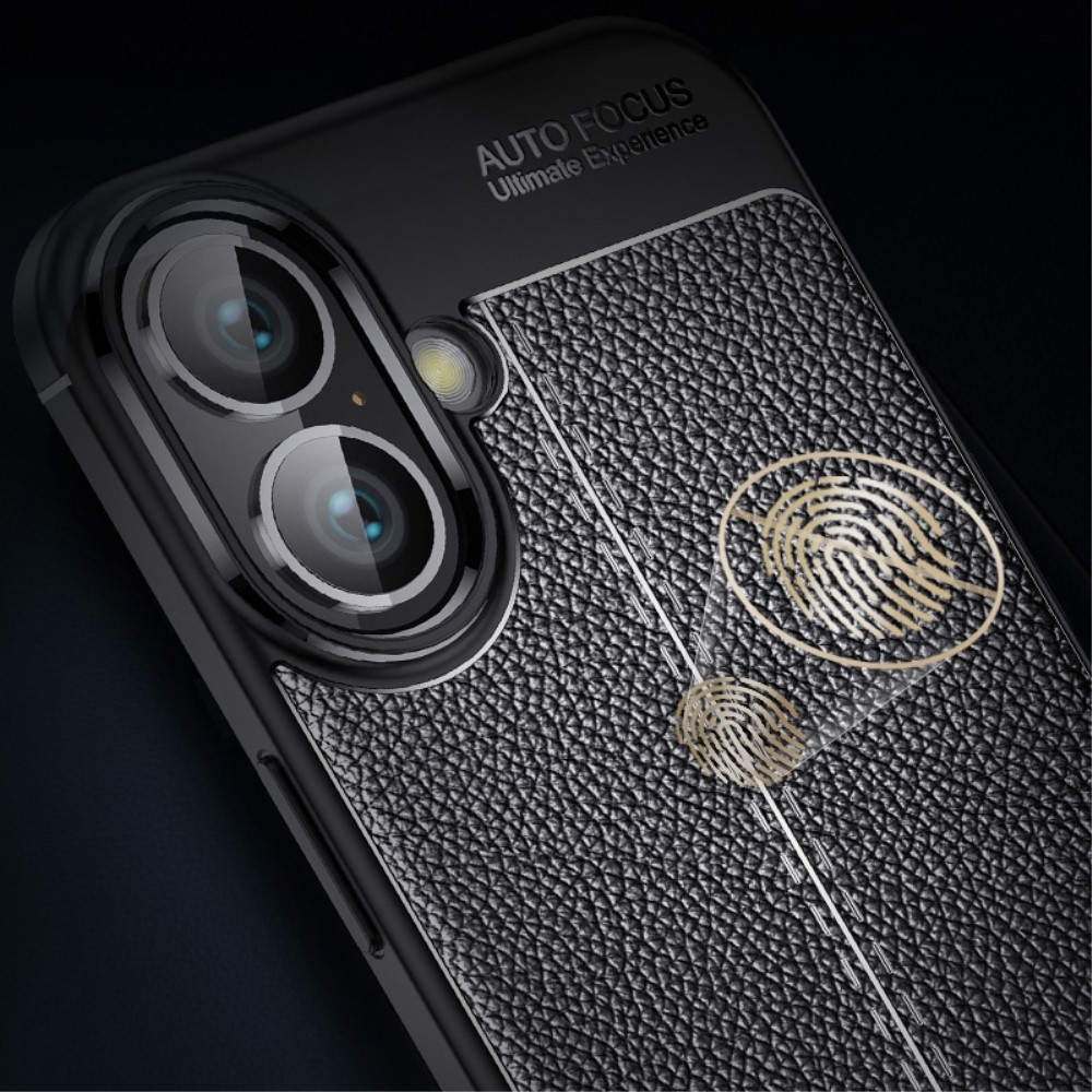 Litchi tartós zselés tok iPhone 16-hoz - fekete