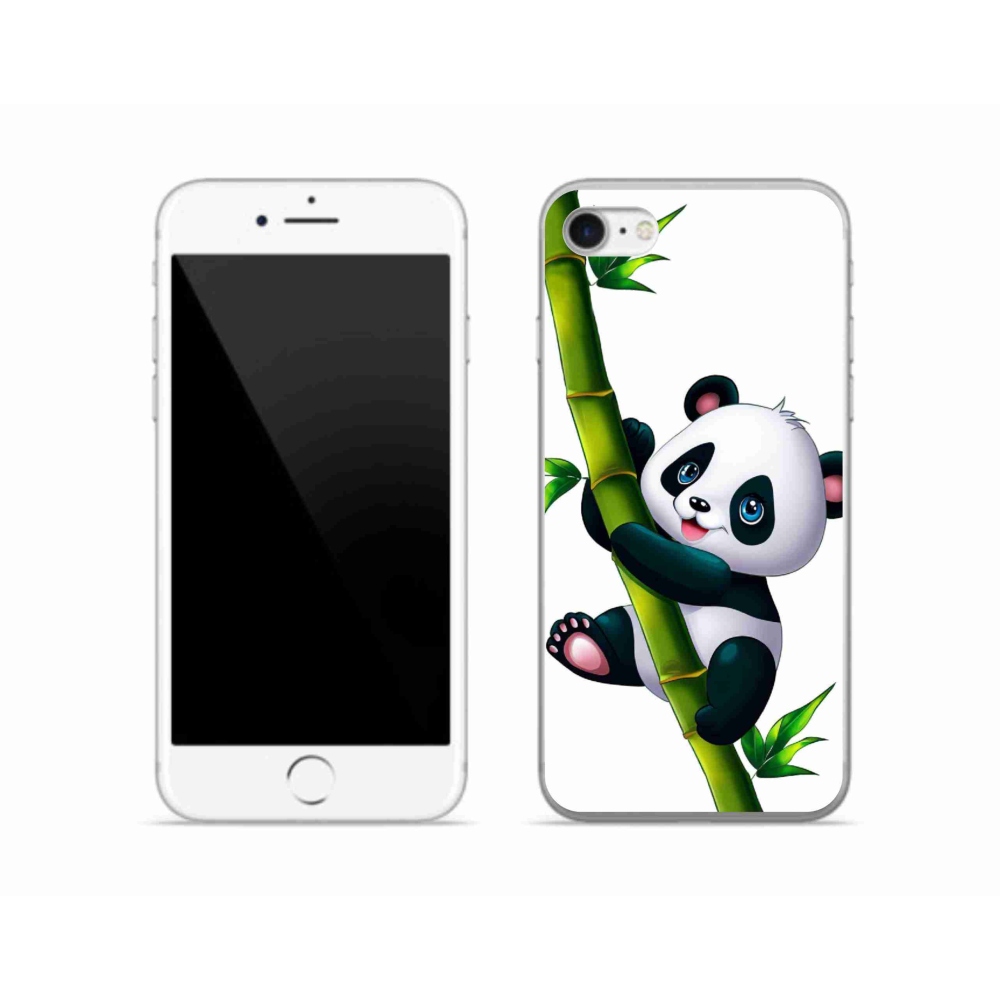 Zselés borítás mmCase iPhone SE (2022) - panda bambuszon