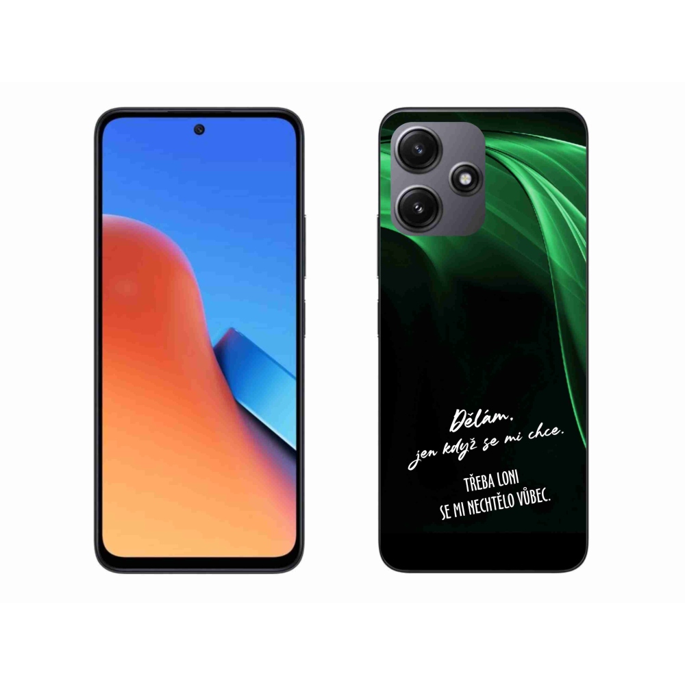 Gél borító mmCase a Xiaomi Redmi 12 5G-hez - vicces szöveg 12 fekete háttérrel