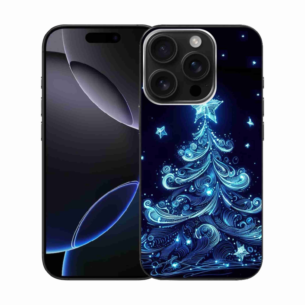 Zselés borítás mmCase iPhone 16 Pro készülékhez - neon karácsonyfa 4