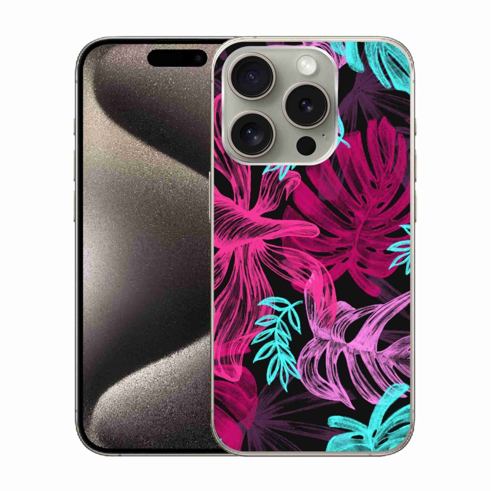 Zselés borítás mmCase iPhone 15 Pro készülékhez - virágok 1