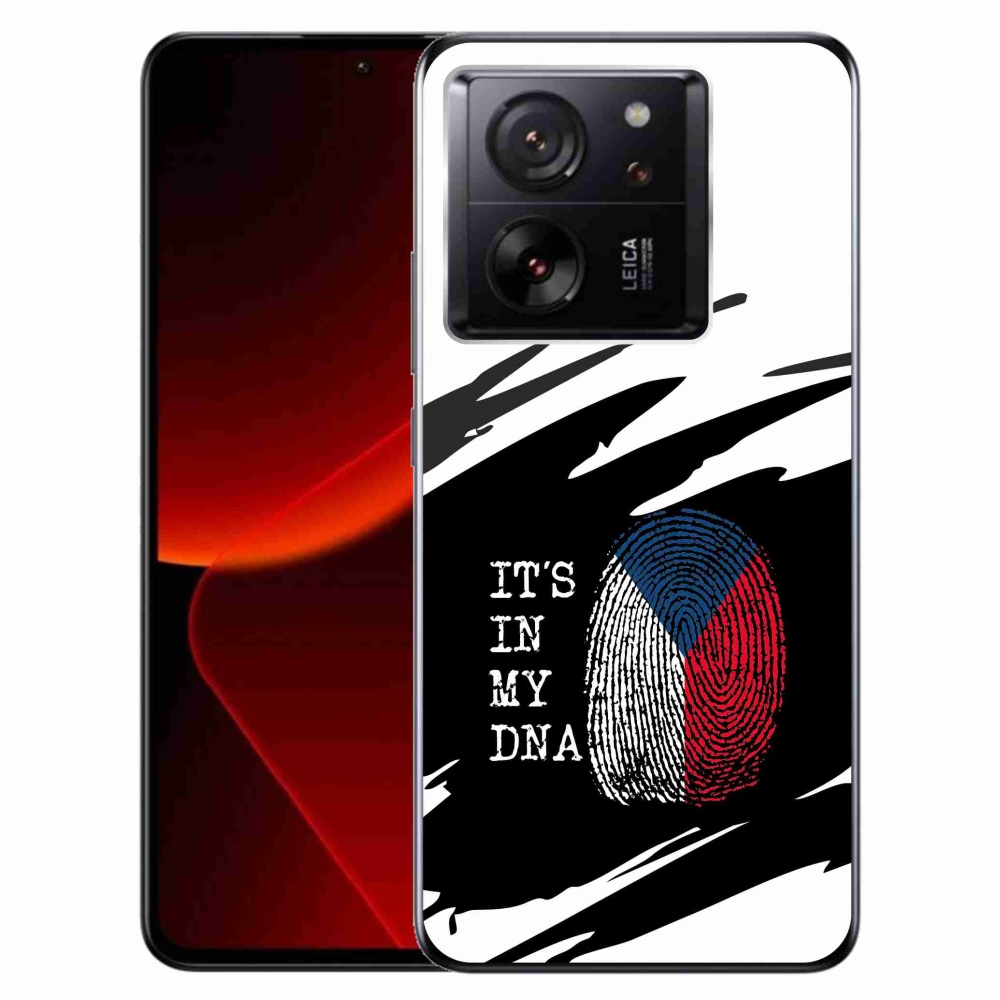 Gél borító mmCase a Xiaomi 13T/13T Pro - zászlós ujjlenyomat fekete és fehér háttérrel