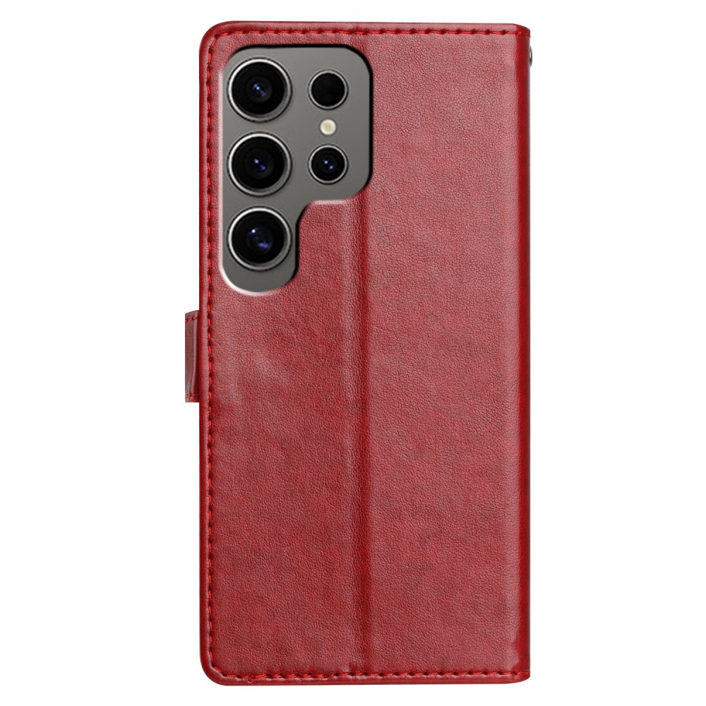 Vérrögök könyv tok Samsung Galaxy S25 Ultra készülékhez - piros